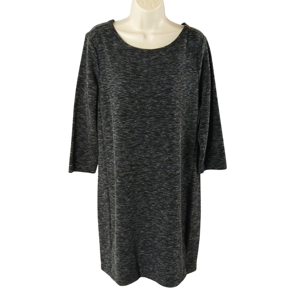 LOFT Mixed Gray Long Sleeve Dress
